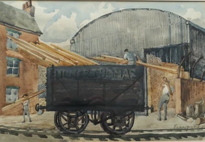 Enid Margaret Fearnside (Irish)1896–1985) Watercolour. Timber Yard, Exmouth - Picture 1 of 7