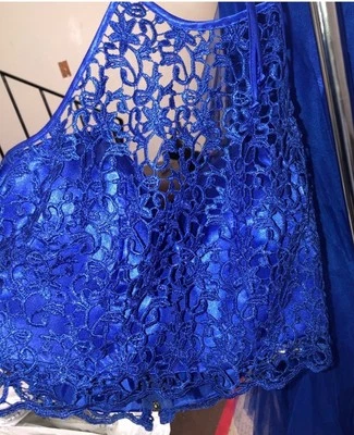 2 Piece Elegant Royal Blue Dress - Image 1 of 4