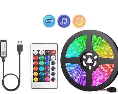 Striscia LED multicolor RGB 5 metri SUPER LUMINOSA Adesiva WATERPROOF musicale - Immagine 1 di 4