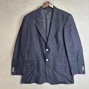 Eddie Bauer Jacket Men's 40R 100% Belgian Linen Sport Coat Navy Made In USA - Picture 1 of 11