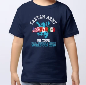 Kids Tartan Army on Tour, Scotland World Cup 2026 t-shirt, Scotland Supporters - Picture 1 of 10