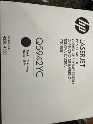 Genuine HP LASERJET 4250 CONTRACT TONER Cartridge BLACK, Q5942YC, OEM - Image 1 of 4