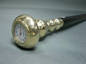 Steampunk Cane Brass Roman Clock Top watch Handle Victorian Wooden Walking Stick - Picture 1 of 6