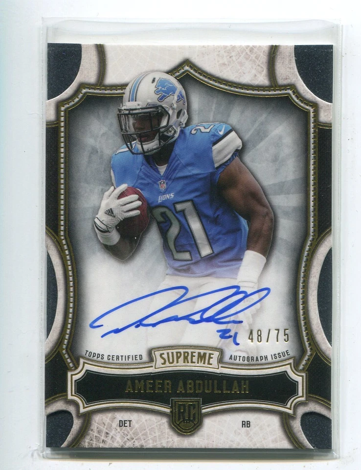 2015 Topps Supreme Autograph Blue Ameer Abdullah/75 Nebraska / Detroit Lions - Image 1 of 1