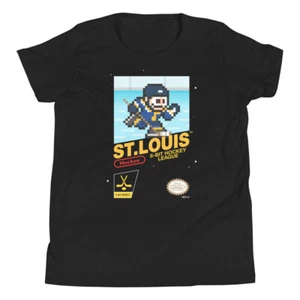 T-Shirt St. Louis Blues Hockey Team Trikot 8-Bit Nintendo Jugend Kind Kind - Bild 1 von 10