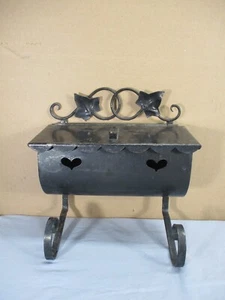 Vintage Stahl Metall Herz ausgeschnitten Zeitungshalter Briefkasten Briefkasten Postbox - Bild 1 von 11