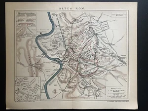 historischer Stadtplan des antiken Rom, sehr dekorativ - Bild 1 von 7