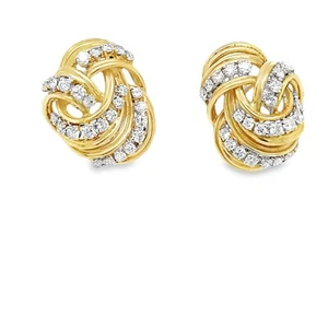 Kutchinsky 18ct Yellow Gold Diamond Cluster Clip-On Earrings - Picture 1 of 14