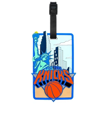 New York Knicks Rubber Bag Tag, NBA Licensed Luggage Tag Cover