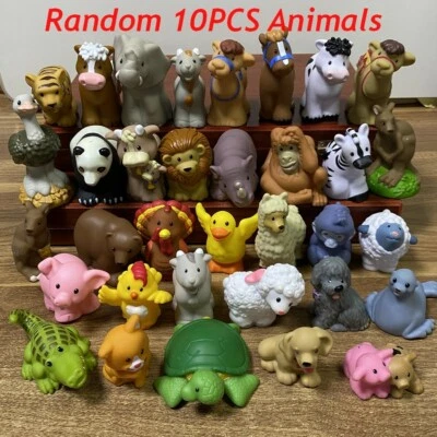 Random 10X Little People Farm Barn Animals Zoo Figures Nativity Lot Xmas Gift - Image 1 of 4