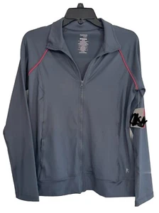 NWT Danskin Now Womens Jacket Medium M Gray Athletic Top Full Zip Lightweight - Picture 1 of 16