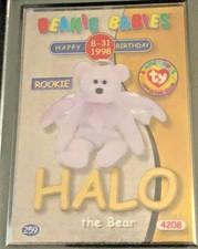 TY BEANIE BABIES CARD S2 GOLD B'DAY HALO, #86/100,1999, MINT IN HOLDER