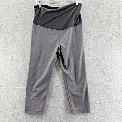 Isabel Maternity Cropped Leggings Womens Large Gray Over The Belly Activewear - Image 1 of 4