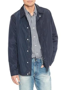 Gap Giacca Coach Uomo Resistente All'Acqua Outerwear Cerniera Arazzo Navy L, XL Nuova con etichette - Foto 1 di 9