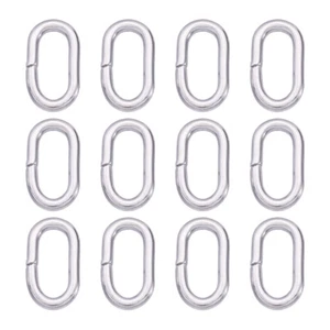 100 piezas anillos de salto de hierro sin soldar tono platino hallazgos de bucle ovalados suaves 11x6 mm - Imagen 1 de 8
