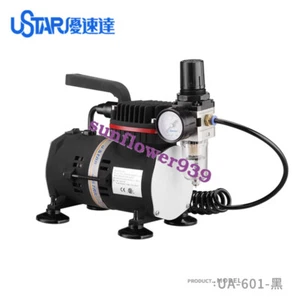 USTAR UA-110003 U-601 MINI Air COMPRESSOR Pump Piston Type Quiet Design Black - Picture 1 of 1