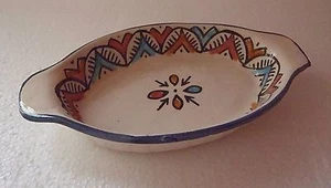  HAND PAINTED CERAMIC HORS D'OEUVRE DISHES * MOROCCAN POTTERY *  - Picture 1 of 2