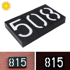 Solar Wandlampe 6LED Haus Adresse Nummer Schild Wasserdicht Tür Nummer Ziffern - Bild 1 von 21