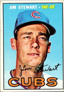 1967 Topps Baseball Card Jim Stewart INF-OF Chicago Cubs sk2256