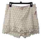 Charlotte Russe Womens Crochet Shorts Cotton Ivory X-Large NWT 