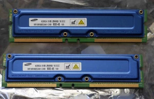 512MB (2 x 256MB) PC800 184-PIN RAMBUS RDRAM MEMORY KIT FOR DESKTOPS/PCs - Picture 1 of 2