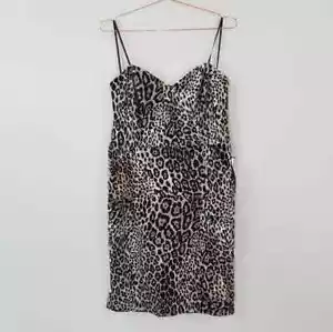 Abito donna senza spalline B. Darlin 20W stampa ghepardo nuovo con etichette - Foto 1 di 8