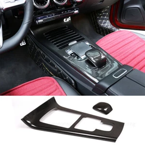 2x Cubierta de panel de cambio de marchas de consola central ABS de carbono para Benz Clase A W177 2019-22 - Imagen 1 de 12