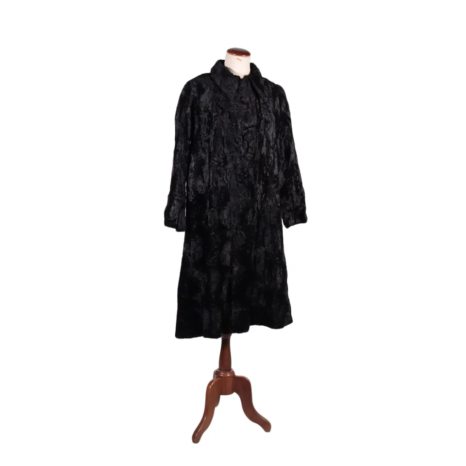 Vintage en fausse fourrure noire taille S / M - Italie des annes 1970 - Photo 1/4