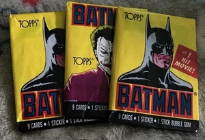 1989 Topps Batman Movie Trading Cards Sealed Wax Pack Joker Michael Keaton - Bild 1 von 2