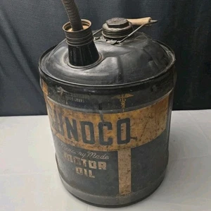 Vintage 1950s 5 Gallon Sun Oil Co. Sunoco Mercury Motor Oil Can with Wood Handle - Picture 1 of 13