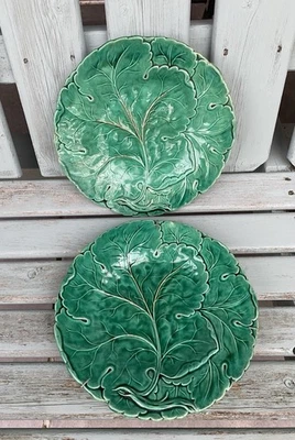 Antique Victorian Minton Majolica Cabbage Leaf Plates, Circa 1870 (2) - Image 1 of 3