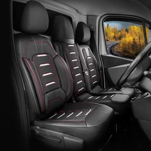 TAILORED SEAT COVERS For RENAULT TRAFIC 2015-2025 JACQUARD & LEATHER (Premium) - Picture 1 of 4
