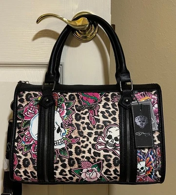 Bolso Bandolera ED HARDY Multicolor Floral LEOPARDO Calavera TATUAJE NUEVO CON ETIQUETAS Foto 1 de 4