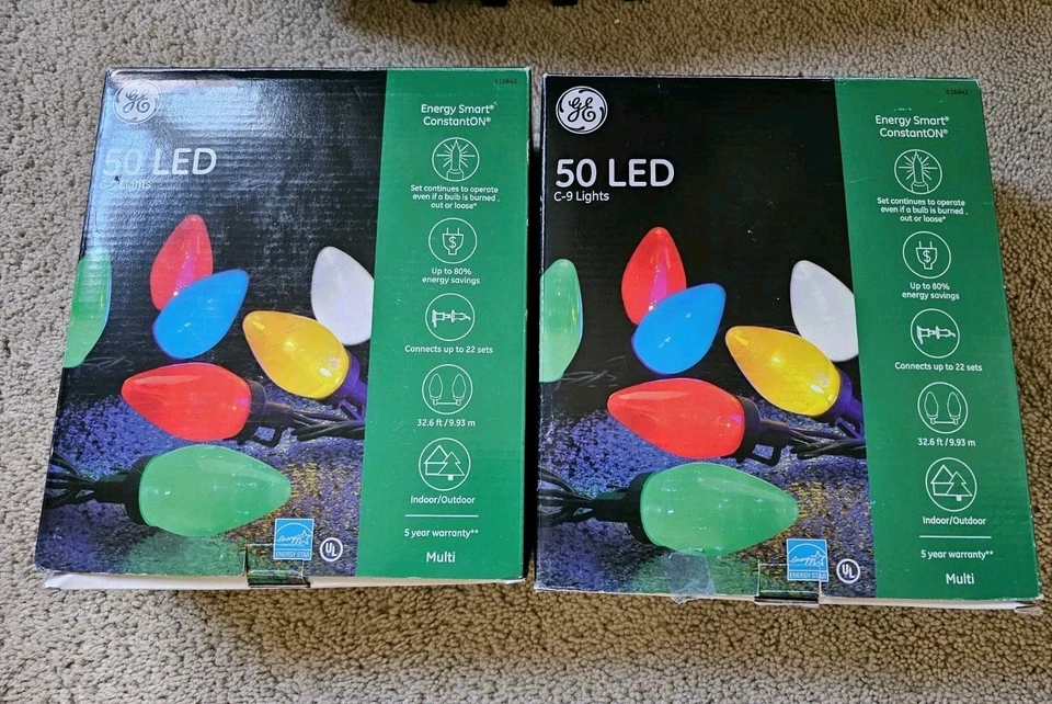 3 Cajas GE Energy Smart 50 LED C7 Navidad Cadena Luces - Multicolor Gratis 🚚  Foto 1 de 3