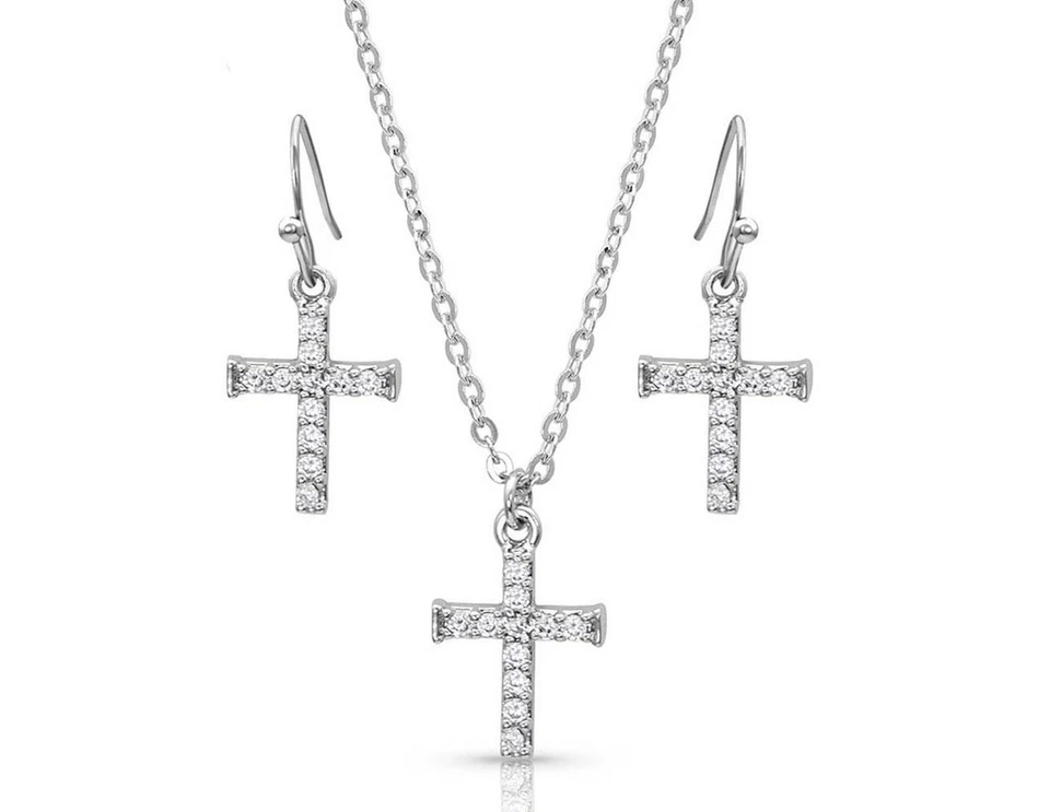 Montana Silversmiths Ladies Unwavering Cross Jewelry Set JS4543