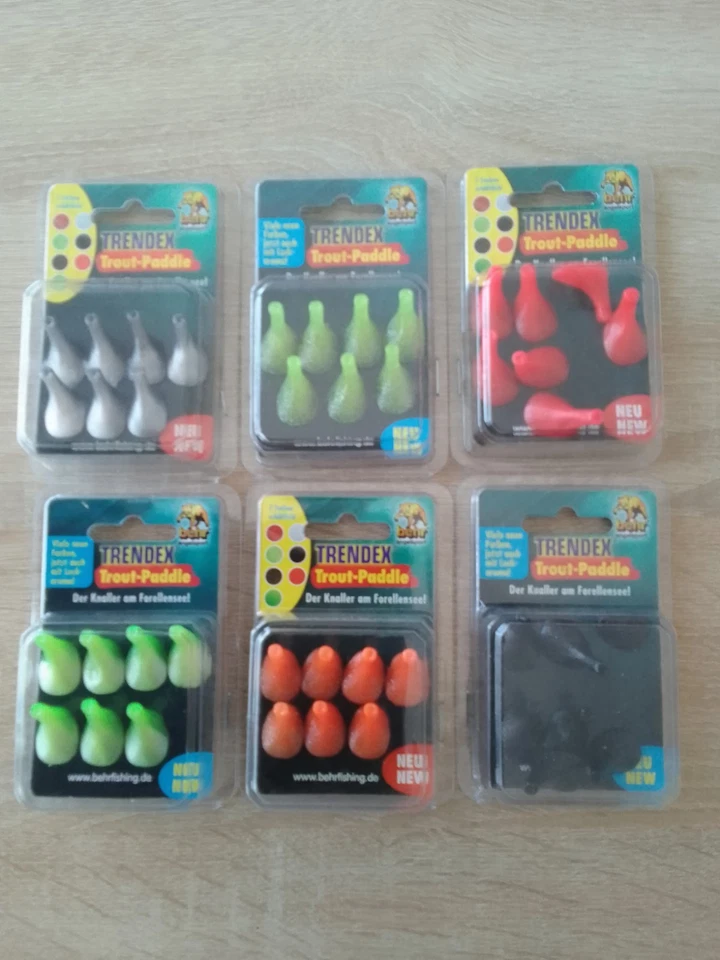 42x Behr Trendex Trout Paddle - Einholköder für Forellen - 6 Farben á 7 Stück - Bild 1 von 1