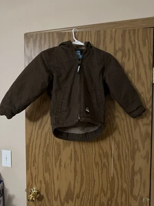 Berne brown Canvas Hooded Quilted Fleece Lined Jacket Youth BOYS, size XS - Picture 1 of 3