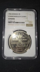 1966 Jamaica 5 Shillings Commonwealth Games NGC Genuine (Lot of 5) - Picture 1 of 8