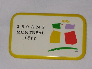 VINTAGE 350ANS Montreal Fete White With Yellow Trim Button Pin Back RARE - Picture 1 of 3