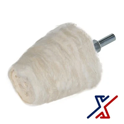 Rueda de pulido en forma de cono de 3" / Puff con vástago hexagonal de 1/4" de X1 Tools Foto 1 de 4