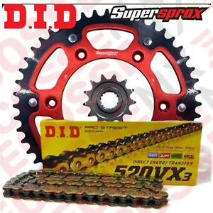 GASGAS EC250 EC300 DID GOLD XRING CHAIN RED SUPERSPROX STEALTH SPROCKETS 2021-25 - Picture 1 of 7