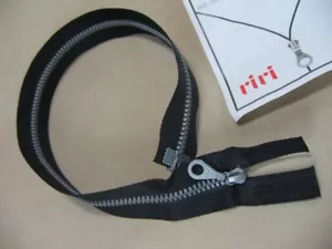 RIRI Cerniera Svizzera 16" Plastica Nero e Grigio Grigio Scorrevole Unidirezionale Separante - Foto 1 di 1