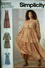 SIMPLICITY PATTERN 9265 DRESSES TIERED  MISSES  SIZES XXS -XXL UNCUT NEW