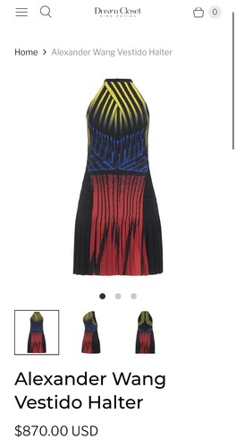Abito Alexander Wang Halter taglia 0 Nuovo con etichette $870