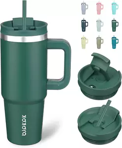 Insulated Tumblers With Handle And Straw 30 oz Stainless Steel Tumbler Cups With - Picture 1 of 6
