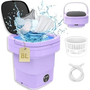 8L Mini Washing Machine, Folding Portable Sterilization Drying Laundry Machine - Picture 1 of 14