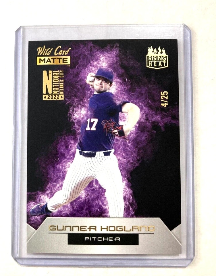 2022 Wild Card National Rising Heat #3- GUNNER HOGLAND Purple SP RC #'d/25 - Image 1 of 2