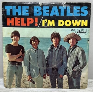 The Beatles Help! & I'm Down 45 & Picture Sleeve Vinyl Record Capitol #5476 - Imagen 1 de 4