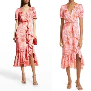 Cinq a sept Kay paisley floral ruffle midi dress size 4 wedding guest - Picture 1 of 12