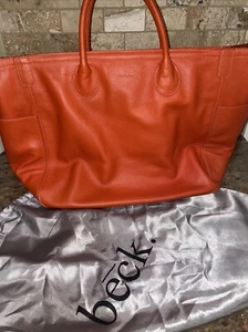 BECK Leder Handtasche orange mit neuem Riemen und Staubbeutel Top Zustand - Bild 1 von 10